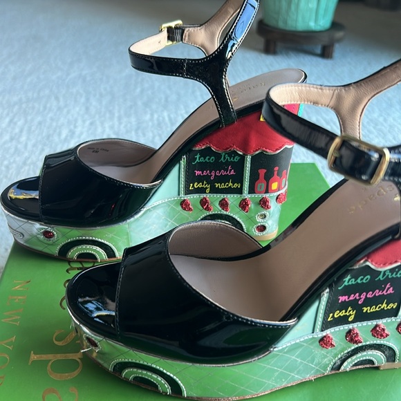 Kate Spade wedge sandals sz 6 - Picture 5 of 12